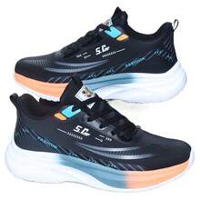 Ultra-Light Running Men's Shoes Waterproof Non-Slip Lightweight Breathable Autumn Casual Soft Sole Youth Student Sports Shoes Sneakers For Men - 5008灰蘭皮面防水+增高墊 - 查看 6