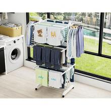 HOMIDEC Clothes Drying Rack, Large 4-Tier Foldable Drying Rack Clothing(67.7H X 19.7W X 30L Inches), Movable With 4 Castors. Multifunctional Stainless Steel Laundry Drying Rack, White,White - 白色 - 查看 4