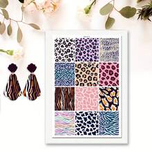 DONQE Leopard Vintage Stamps Floral Patterns Polymer Clay Transfer Paper, Ultra-Light Water Transfer Paper Compatible For DIY Jewelry Making, Soft Ceramic Earrings, Craft - Multicolor - View 13