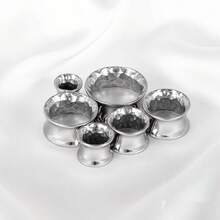 2件装男女通用复古316L不锈钢锤形耳扩耳钉嘻哈朋克风穿刺饰品