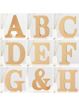 6 pulgadas Letras de madera diseñables sin terminar para decoración de pared, letras decorativas de pie, tablero de señalización, decoración para manualidades, hogar, fiestas, mejores regalos para cumpleaños y graduación