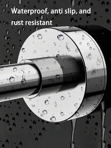 26.77in-113.78in Stainless Steel Adjustable Tension Rod, Suitable For Curtain, Shower Curtain, Closet Rod, Garment Rack - Multicolor - View 9