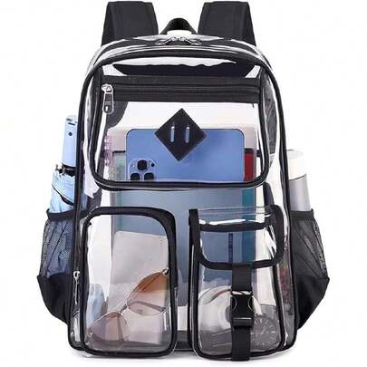 Mochila transparente, mochila de gelatina, bolso escolar transparente de PVC duradero para niñas,37531444