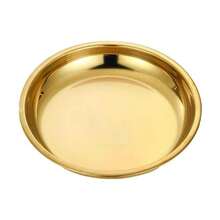 银色不锈钢圆形浅盘 易清洁食品容器 户外露营托盘 防锈野餐小吃盘 甜点盛盘 - 彩色 - 查看 5