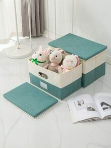 1 Pieces Foldable Closet Storage Box Organizer With Carrying Handles, Toy Organizer Box Cube Storage Bin For Clothes Wardrobe Home Bedroom Office, Space-Saving, Lightweight, Portable, Stackable, Easy-Access Design, Breathable Fabric Panels, Reinforced Edges, Removable Lid, Multi-Function Household Organizer For Accessories, Shoes, Linen, And Seasonal Gear, Seamless Fit For Small Spaces, Practical Storage Solution For Modern Wardrobes And Desks