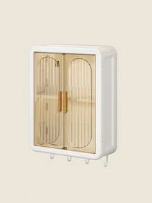 1pc Multi-Function Wall Mounted Storage Rack With Hooks - Large Capacity, Suitable For Storing Kitchen Seasonings, Bathroom Cosmetics And Skincare Products - Multicolor - View 10
