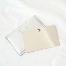 Tom Ford Simple White Card Holder With Mirror, Y2K Fashion, Double-Sided Mirror Design, Cloud Decor Embossed Letter Details, Portable Card Storage Pouch, Suitable For Holiday Gifts And Daily Commute, All Seasons