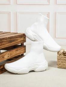 Herren lässige, vielseitige, bequeme weiße Slip-On Schuhe, einfach an- und auszuziehen, weites Sockendesign mit rutschfester Sohle, ideal als Neujahrsgeschenk, Urlaubsreise, geeignet für Herren und Damen, einfache Paar-Schuhe - Weiss - Übersicht 4