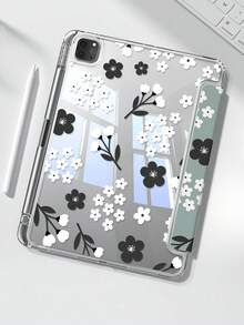 1pc Cute Cartoon Daisy Dual-Sided Acrylic Transparent Crystal Back Cover, Shock-Resistant , Compatible With Ipad 7th, 8th And 10th Generation (10.2 Inch). It Has A Built-In Pen Slot And Supports Sleep/Wake Function. An Ideal Gift For Halloween And New Year. - Multicolor - View 1