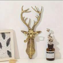 Animal Head Wall Decor (Bear Head, Rabbit Head, Deer Head, Mouse Head, Fox Head), Decorative Wall Hanging, Home Decor, Bronze Resin Animal Hanging Sculpture - Ornaments - View 2