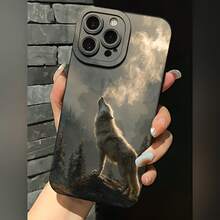 2026 nueva funda de teléfono esmerilada, funda de teléfono con impresión de lobo aullando en el bosque para iPhone 17 14 13 12 11 Pro Max y  Galaxy S23 S22 S21 S20 Plus Ultra, funda de protección para teléfono, regalo de pareja para novio y novia, regalo de San Valentín o cumpleaños - Azul Klein - Ver 3