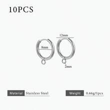 10件套304不锈钢18K镀金垂直平行耳钩耳环配件，DIY饰品耳环制作配件，女士不锈钢饰品，女士耳环配件 - 平行耳扣 - 查看 17