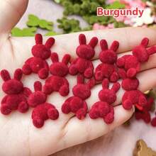 10个迷你植绒兔子组合装，植绒动物珠子，DIY工艺吊坠，发夹配件，手工复活节礼物，节日用品，理想的手工斋月和复活节礼物 - 彩色 - 查看 10