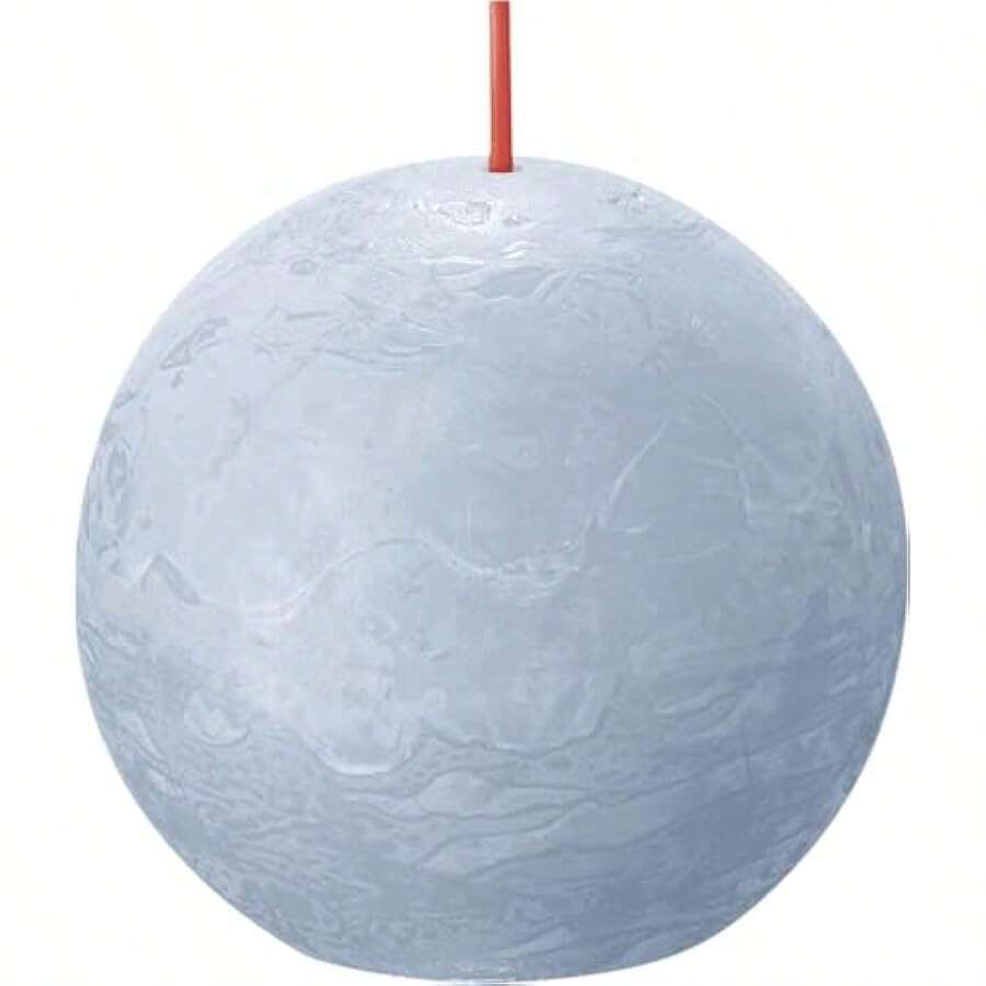 3 Pack Misty Pink Rustic Ball Pillar Candles - 3 Inch - Premium European Quality - Includes Natural Plant-Based Wax - Unscented Dripless Smokeless 25 Hour Party Décor And Wedding Candles Local Shipping - Sky Blue - 查看 1