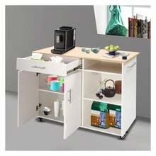 Kitchen Island Cart With Storage, Rolling Kitchen Island Table On Wheels, Mobile Kitchen Cart With Drawer & Doors, White - As Picture 46 - View 3