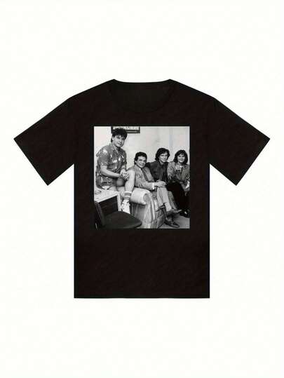Camiseta Vintage de Iconos Musicales Latinos para Hombres - Estampado Retro con Fotos de José, Juan Gabriel, Camilo Sesto y Rocío Durcal.Cuello Redondo Casual en Talla-H Ajustada Ideal Para Todas las Temperaturas: Conciertos e Informales