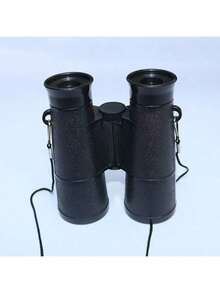 1pc 6X35 Black Plastic Binoculars, Outdoor Exploration Equipment, Fixed Focus Binoculars With Outdoor Toy