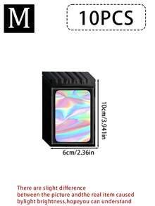 100/10pcs Transparent Holographic Bags, Odor-Proof Packaging Bags, Sealed Bags, Polyester Film Storage Bags, Zipper Sealed Bags, Polyester Film Holographic Resealable Bags, Gift Bags, Odor-Proof Bags, Aluminum Foil Bags, Suitable For Party Gift Storage, Polyester Film Bags, Transparent Window Holographic Resealable Packaging - Multicolor - View 23