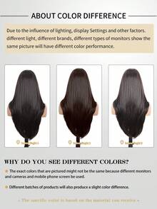 26英寸深棕色刘海假发，长款深棕色耐热合成纤维多层假发，适合日常佩戴和派对场合 - 彩色 - 查看 12