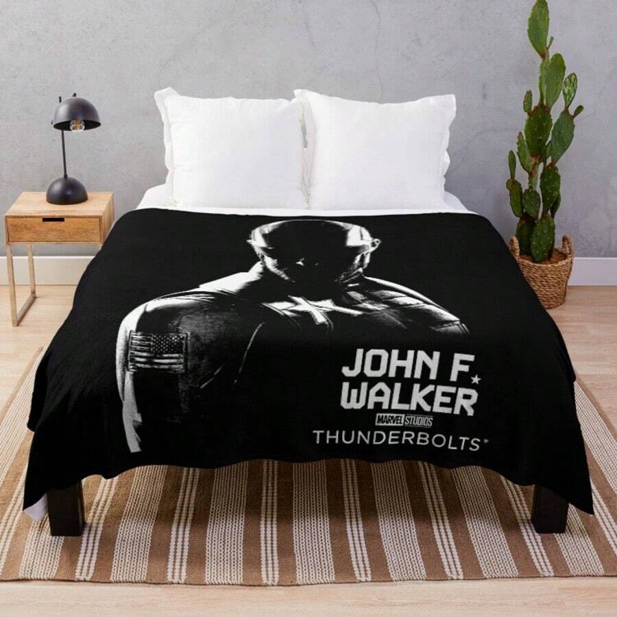 John F Walker Captain Americas U.S. Agent Throw Blanket - Ultra Soft Flannel Blanket For Couch, Bed And Marvels Decor, Superhero Anti-Hero Design, Cozy Gift For Fans And Avengers Collectors - 主圖顏色 - 查看 1