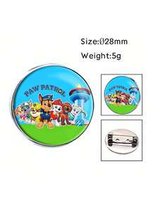 Paw Patrol 28毫米汪汪队徽章，适用于节日、派对、游戏、娱乐活动，汪汪队卡通动漫周边徽章胸针，创意复古宝石徽章 - 彩色 - 查看 6