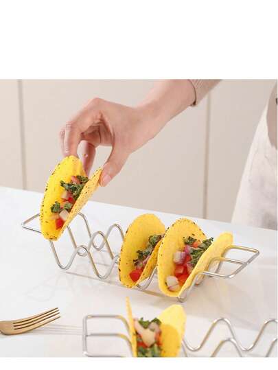 1/2pcs Multi-Functional Stainless Steel Taco Holder Holds 4 Tacos Each Suitable For Burritos/Tortillas/Sandwiches Colorful Version Ideal For Wedding Decoration/Ramadan Guest Plating Dishwasher Premium Party Decor Accessories,Kitchen Accessories,Storage,Home Decor