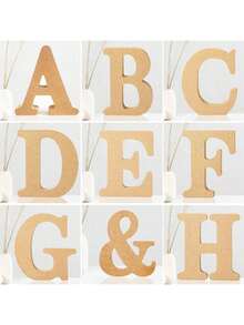 1 pieza Letras de madera de 6 pulgadas diseñables sin terminar para decoración de pared, letras decorativas de pie, tablero de señalización para manualidades, decoración del hogar, fiestas, mejores regalos para cumpleaños y graduación - Caqui - View 1