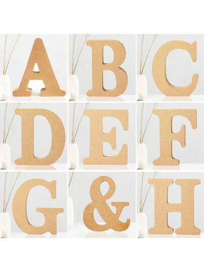1pc6 Inch Designable Wood Letters Unfinished Wood Letters For Wall Decor Decorative Standing Letters Slices Sign Board Decoration For Craft Home Party Projects Best Gifts Birthday Graduation