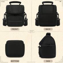 NEWHEY Bolso de hombro compacto para cámara con asa, protección a prueba de golpes, bolsa de viaje, adecuado para cámaras DSLR y sin espejo, bolsa de fotografía ligera cruzada con bolsillos con cremallera y correa de hombro ajustable, ideal para fotografía al aire libre, uso diario y viajes - Multicolor - Ver 3