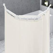 110.23 Lbs Bathroom Shower Curtain Folding Shower Curtain Rod Kit Wall Mounted - As Pic - View 6