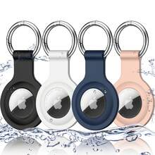 RFUNGUANGO Air Tag Holder With Keychain, [4 Pack] Silicone Air Tag Case Cover With Key Rings For Wallet, Dog Collar, Luggage, And Keys-Black/White/Navy/Sand Pink - Multicolor - View 1