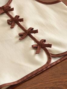 bearleader 3-7岁女童夏季套装，包括可爱蝴蝶结无袖格子衬衫上衣和休闲裤，2件套 - 米色 - 查看 4