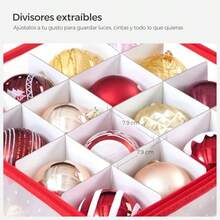 SONGMICS Caja para Adornos Navideños 8 Bandejas para 128 Bolas Cubo de Plastico para Guardar Adornos Navideños con Tapa Rojo Cereza MRFB029T01 - RojoCereza - Ver 6
