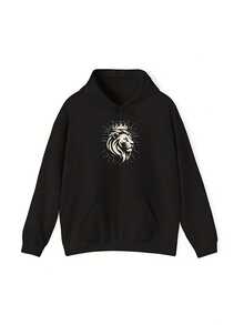 Crowned Majesty Men-S And Women-S Heavyweight Fleece Hoodie - Soft Warm, Crown Graphic Print, Regular Fit Sporty Pullover With Front Pocket, Hine Washable Casual Sweatshirt For Cas_506 - Đen 19 - Xem 1