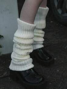 1双女士纯色保暖可爱腿套，适合春、秋、冬三季穿着；舒适保暖，是理想的取暖器。 - 白色 - 查看 1