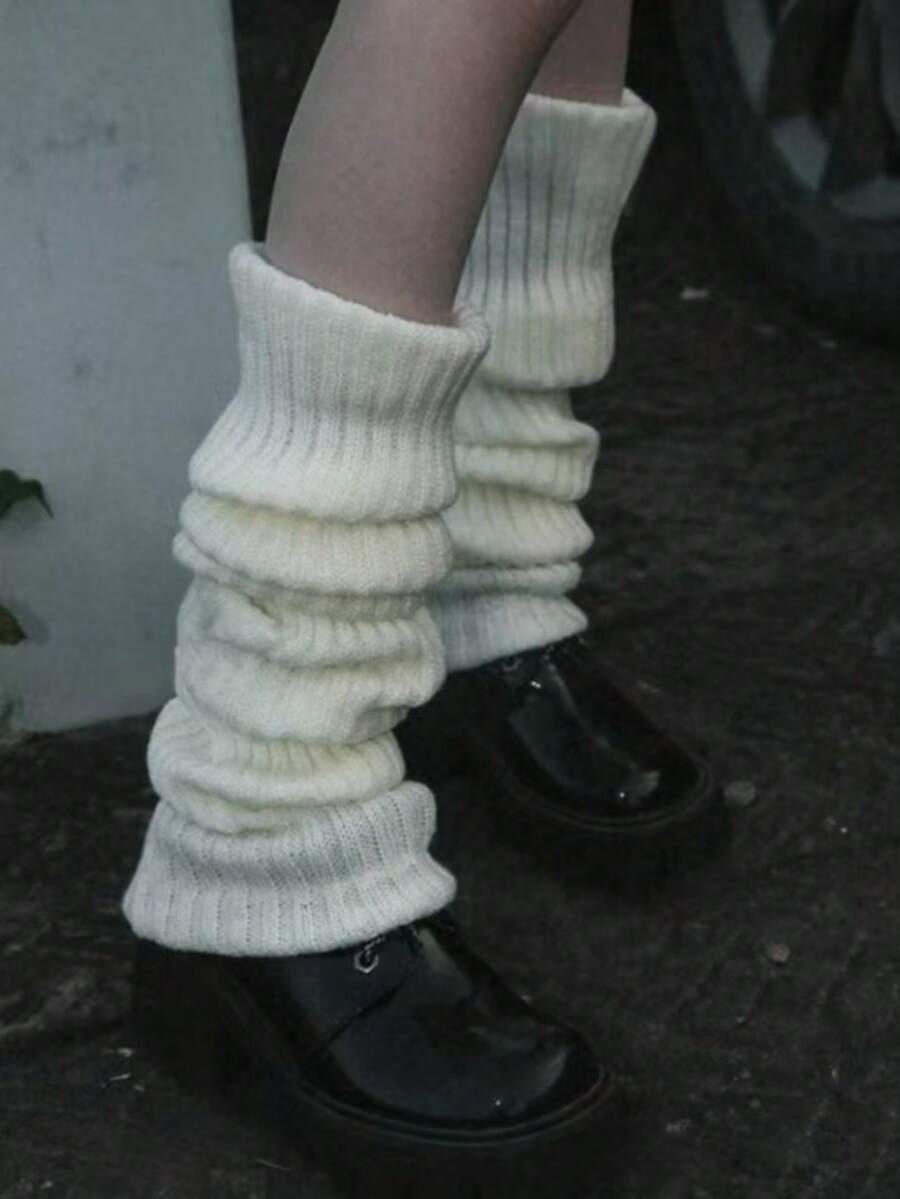 1双女士纯色保暖可爱腿套，适合春、秋、冬三季穿着；舒适保暖，是理想的取暖器。 - 白色 - 查看 1