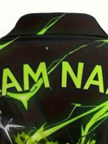 Customized Men's Polo Shirt, Darts Club Customized Polo Shirt, Can Print Name/Team Name/Number, Button Collar Short Sleeve, Moisture Wicking, Darts Competition Uniform - Green - View 4