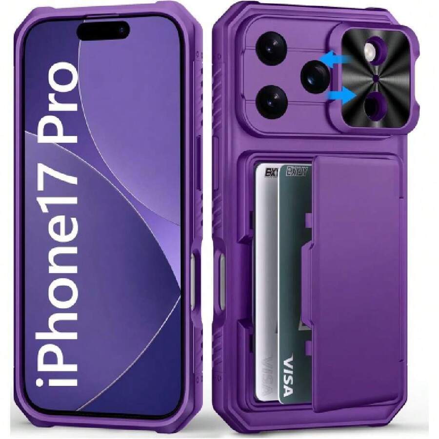 Wallet-Style Case For IPhone Pro With Camera Pouch, Card Holder (4-5 Cards), Military-Grade Protection, Rugged For Women And Men, Protective Case, 37517519 - Apricot - View 1