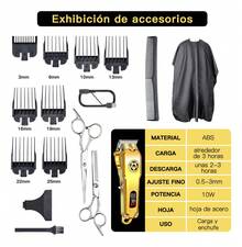 Cortadora De Pelo Kit Maquinas Para Cabello Recargable - Dorado - Ver 5