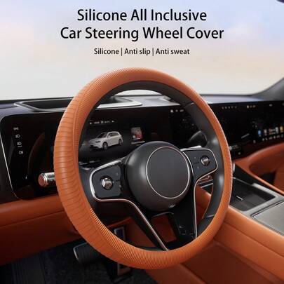 1 chiếc bọc vô lăng xe hơi bằng silicon cao cấp, thiết kế tự nhiên mang lại trải nghiệm lái xe thoải mái và dễ chịu, bảo vệ vô lăng chống trượt và giảm sốc, phụ kiện nội thất xe hơi đa năng, phù hợp cho mọi mùa.