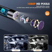 Endoscope With Light, 8mm 1080P HD Inspection Camera, IP67 Waterproof Digital Borescope, 16.5ft Flexible Snake Cable, 4.3 Inch LCD Screen Industrial Endoscope - Black - View 5