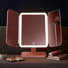 3-Fold Adjustable Makeup Mirror With 1X/2X/3X Magnification, 3-Color Lighting, Detachable Stand, Portable LED Travel Makeup Mirror With Brightness Control, Smart Touch Screen, USB Charging, High Definition - Suitable As A Gift For Women On Birthday, Valentine's Day, Mother's Day, Thanksgiving - Various - View 15