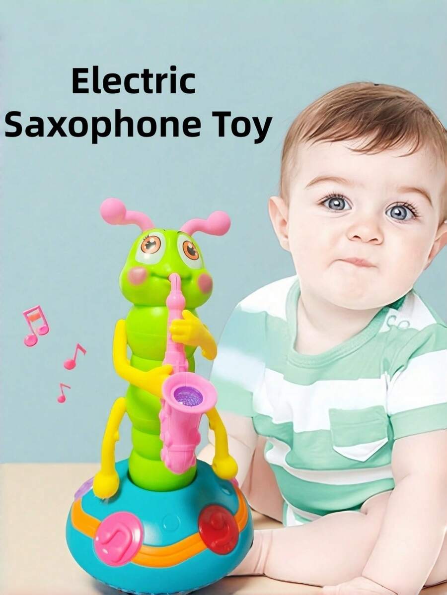 Nuevo juguete eléctrico de saxofón bailarín 2025, juguete con evasión automática de obstáculos con música y luces LED, juguete cantante y oscilante, juguete para niños, juguete musical para bebés, juguete de Navidad - El gusano del saxofón - Ver 1