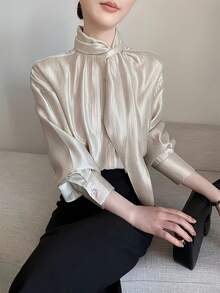 Women Blouses - Champagne - View 3