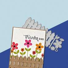 Creative Fence Wheel Metal Cutting Dies, DIY Scrapbooking Album And Embossing Stencil, Greeting Card Making Tool, Card Paper Cutting Crafts ,Gift Card Making Template Die Cuts. - Silver - View 3