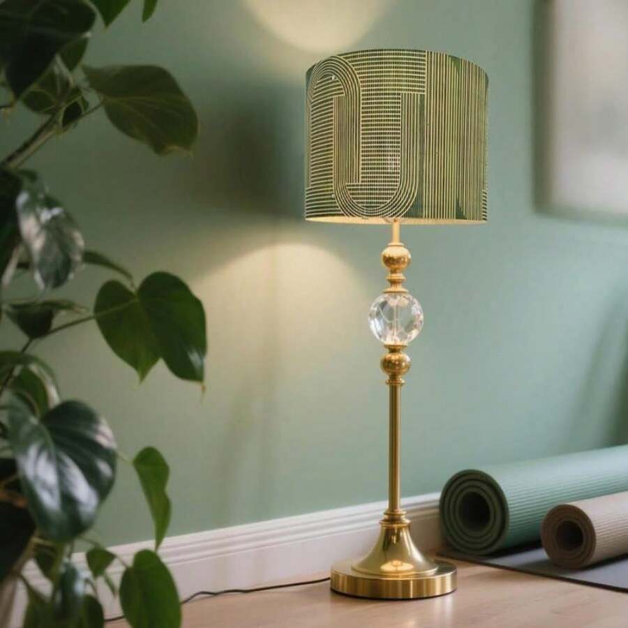Rustic Bamboo Lampshade, Decorative Unique Geometric Green Figure, Ideal For Floor And Table Lamps Suitable For Bedroom Livingroom Officeroom 118 * 9Inch (Art Deco A) - MàuB - Xem 1