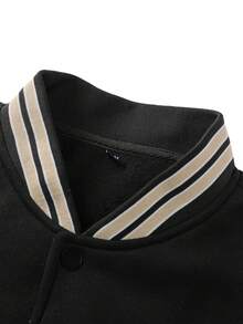 Men's Varsity Letterman Jacket For Streetwear & Daily Wear - Black - View 3