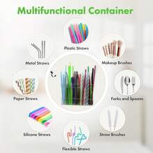 Giá đựng ống hút acrylic cỡ lớn, được thiết kế để gắn vào cửa tủ, phù hợp với cả ống hút dài và ngắn, cùng cọ trang điểm - Hộp đựng dụng cụ nhà bếp/cọ trang điểm. - Nhiều màu - Xem 6