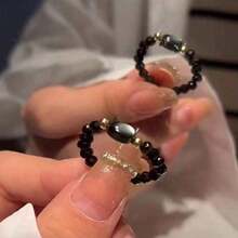 Cat-Themed Best Friend Rings Are Unique And Stylish, Making Them A Perfect Gift For Students And Girls. - Black - View 3