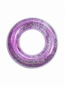 1pc Transparent Sequin Inflatable Swimming Ring, Thick PVC Crystal Swimming Ring Armpit Float, Adult Transparent Cute Underarm Thick Circle Large Buoyancy Swim Ring,Lightweight And Portable - Clear - View 6